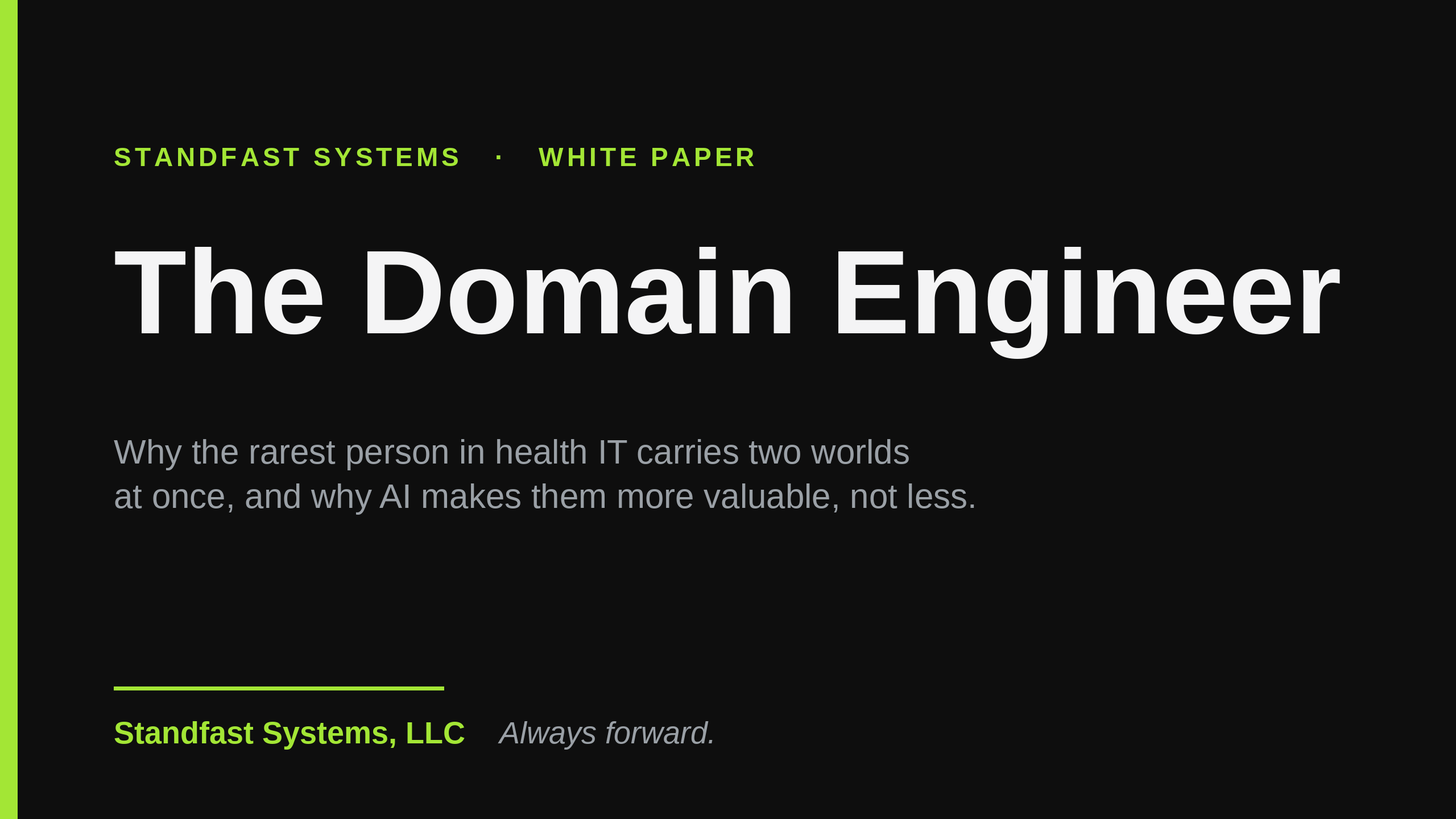 Cover art for the white paper: The Domain Engineer